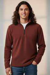 Balıkçı Yaka Polar Yarım Fermuarlı Sweatshirt